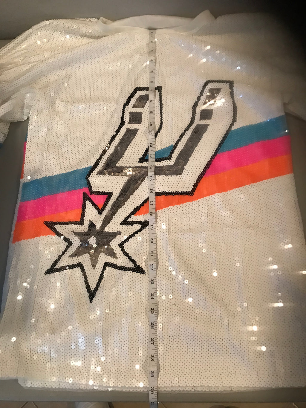 San Antonio Spurs Sequined White Shirt with Logo image 2