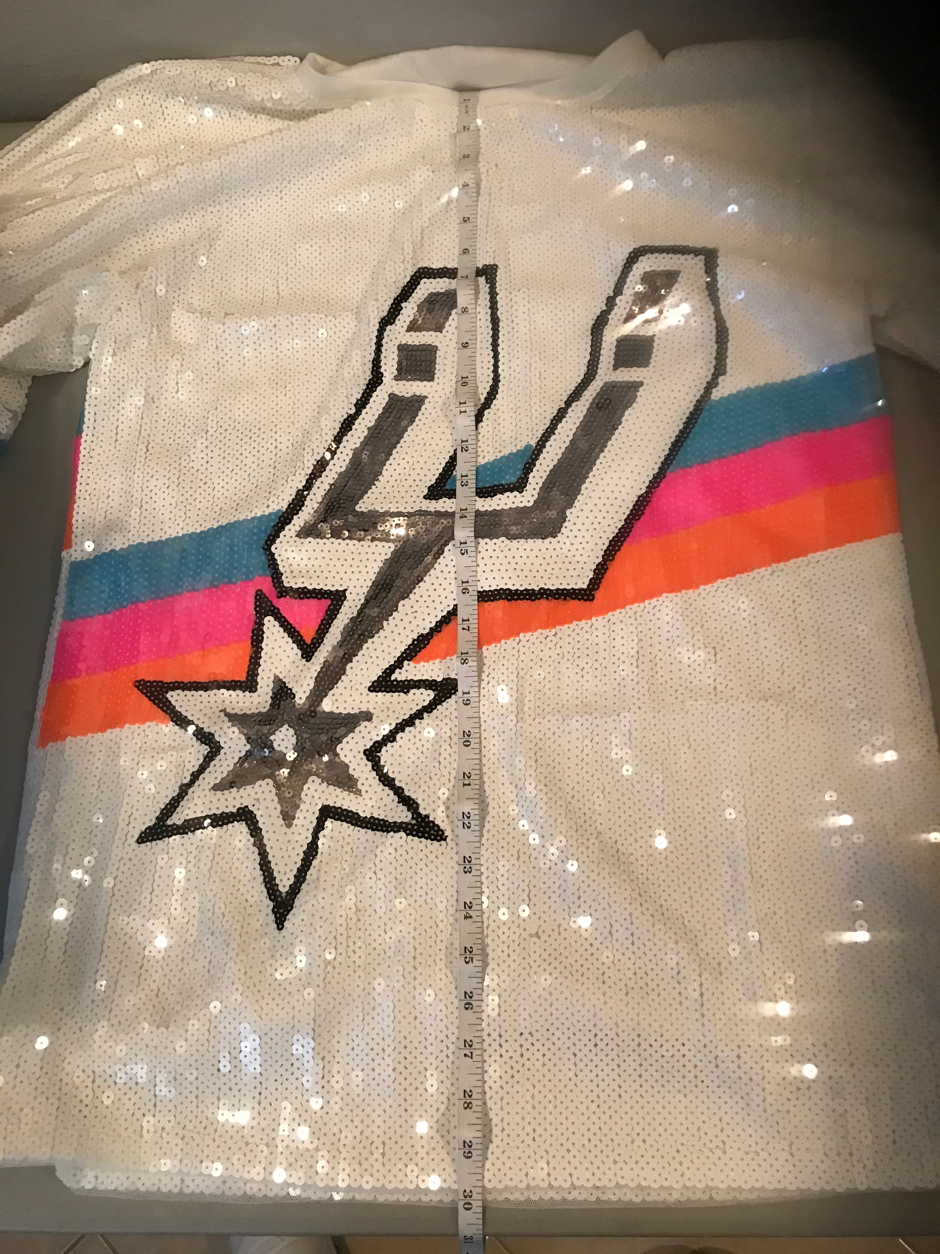 San Antonio Spurs Sequined White Shirt with Logo image 2