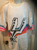 San Antonio Spurs Sequined White Shirt with Logo image 0