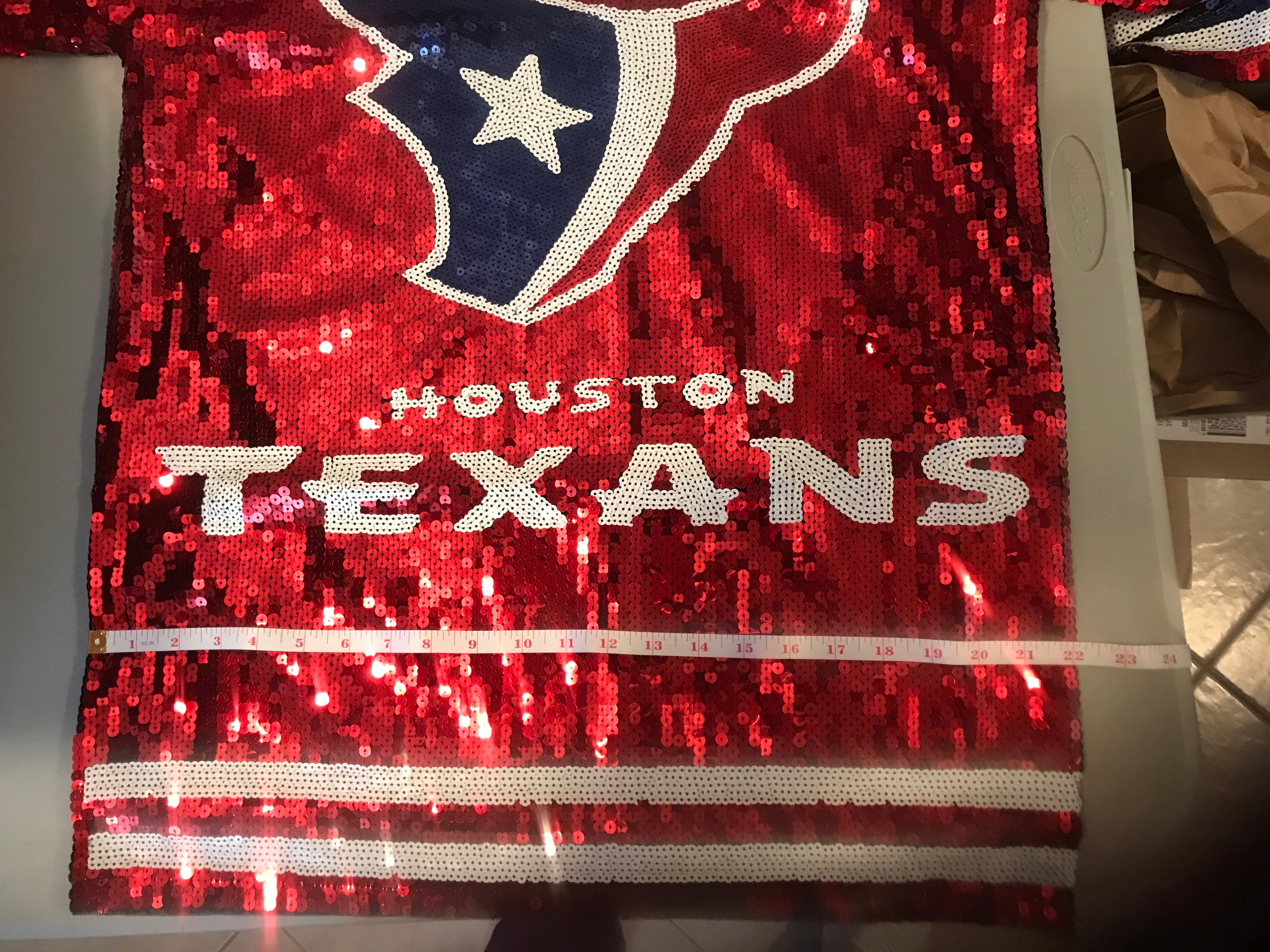 Houston Texans Sequined Battle Red Shirt with Logo image 2