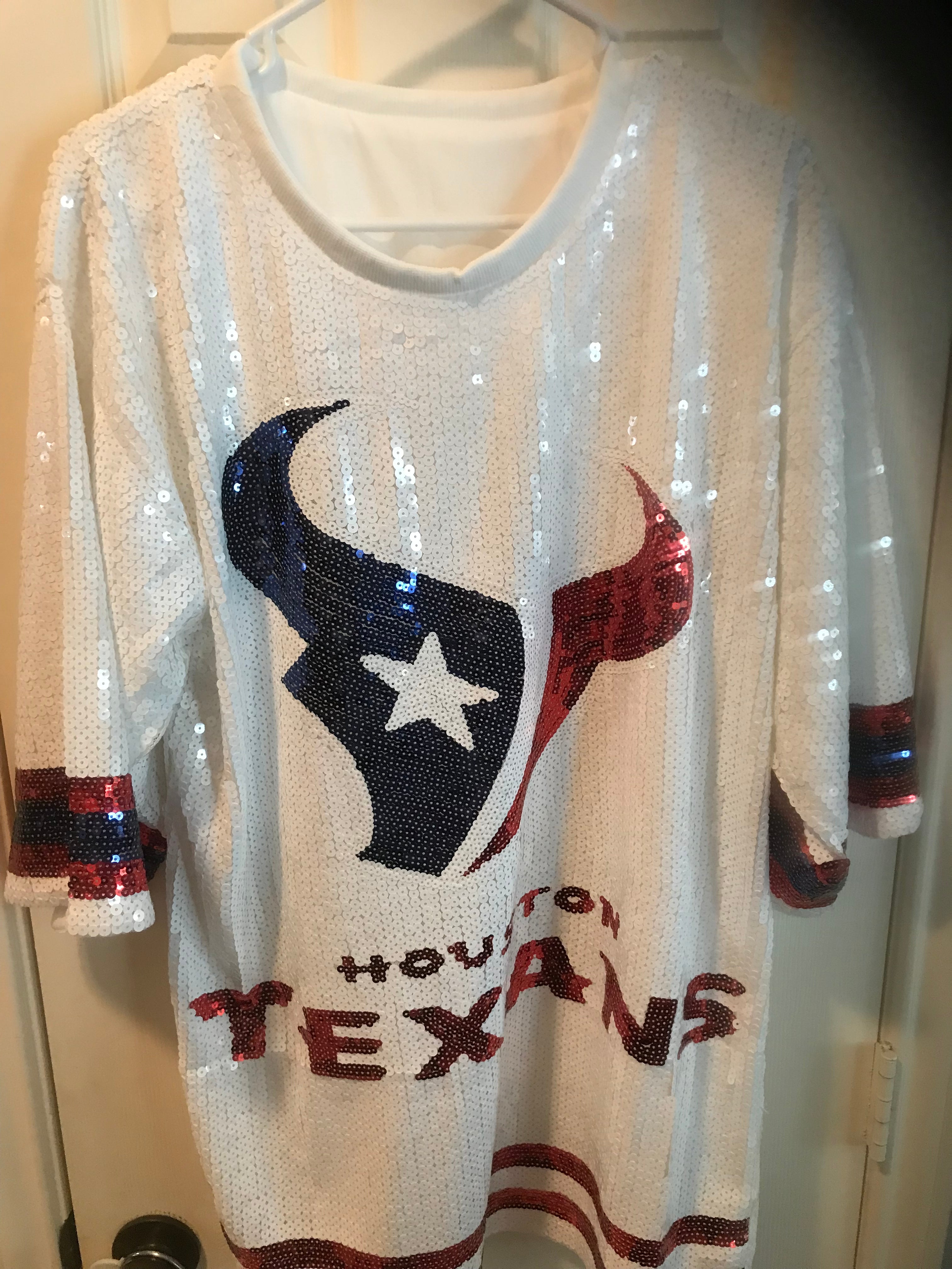 Houston Texans Sequined Liberty White Shirt with Logo image 1