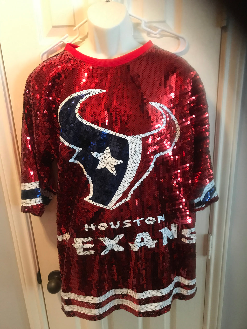 Houston Texans Sequined Battle Red Shirt with Logo image 0