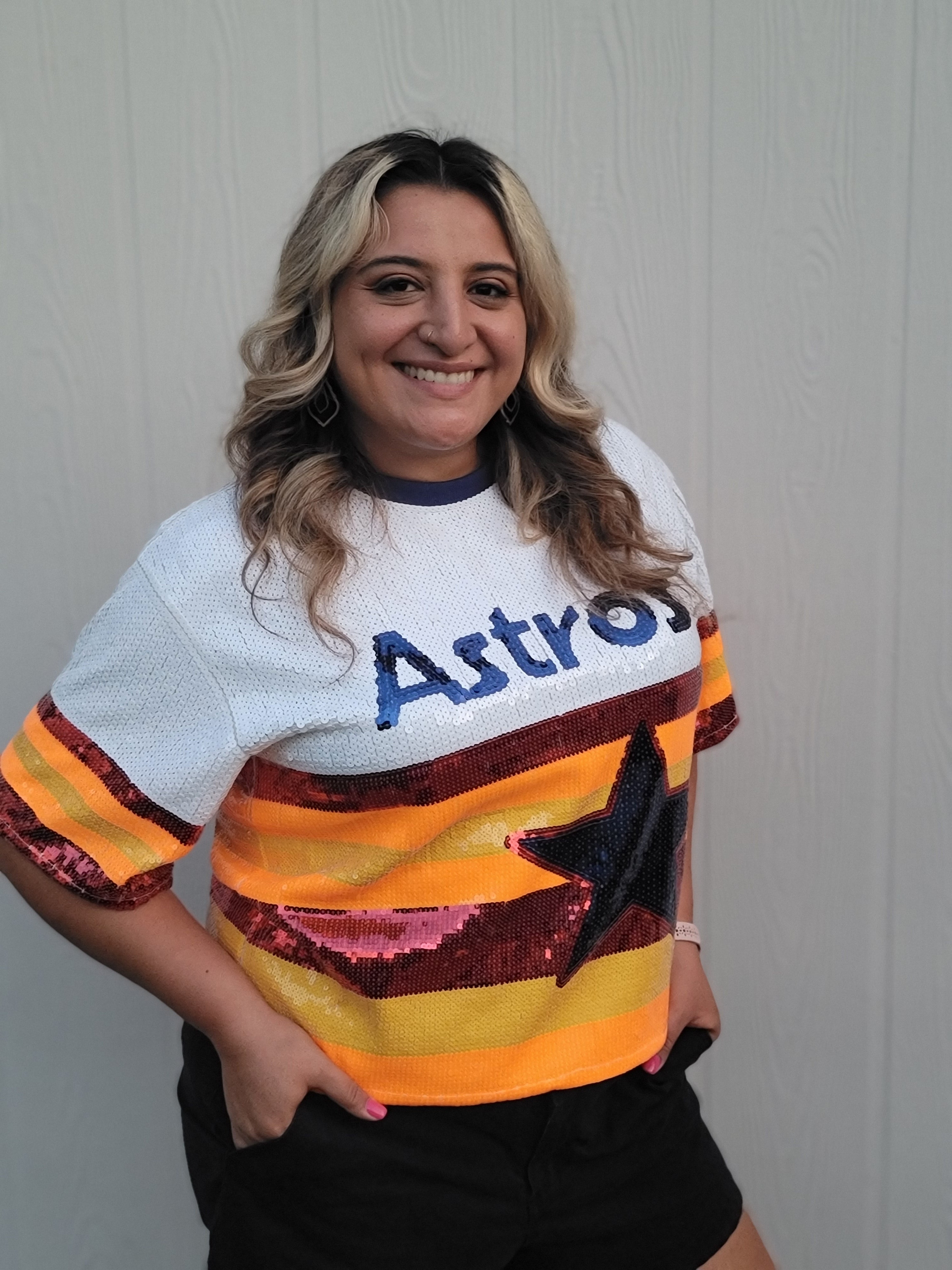 Houston Astros Sequined Rainbow Shirt image 1