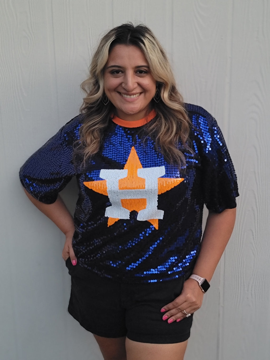 Houston Astros Sequined Blue with the Logo Shirt image 1
