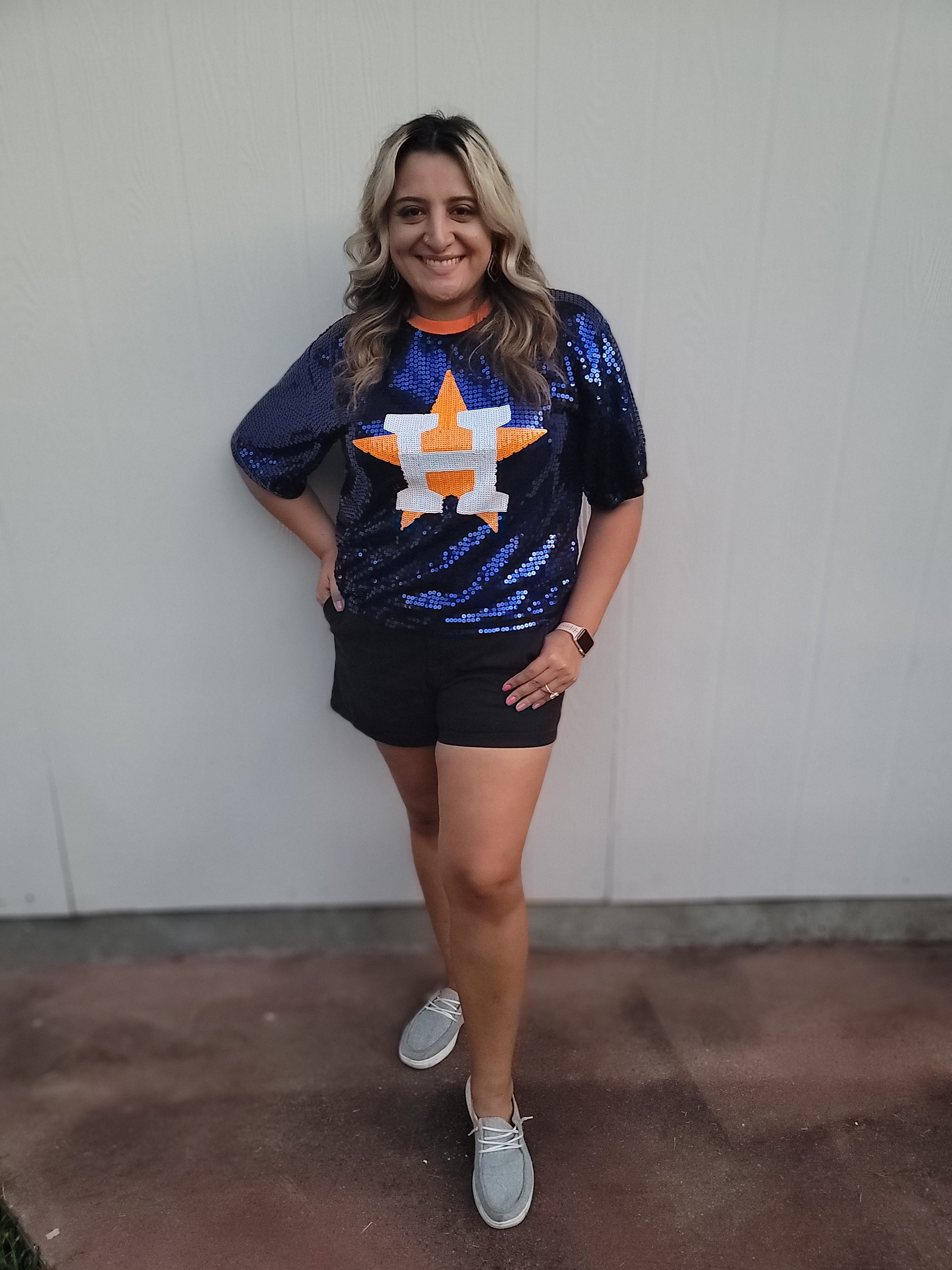 Houston Astros Sequined Blue with the Logo Shirt image 2
