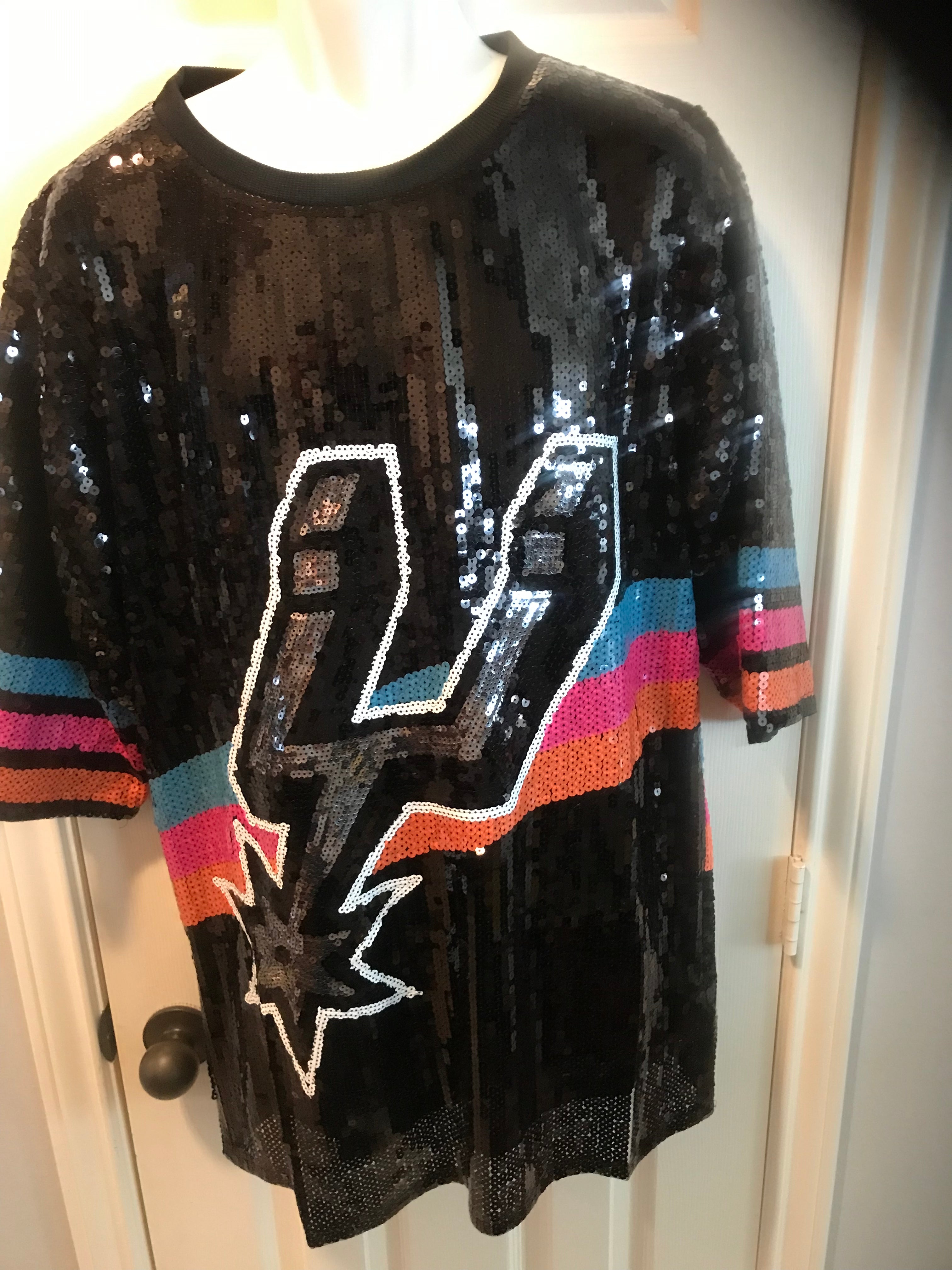 San Antonio Spurs Sequined Black Shirt with Logo image 1