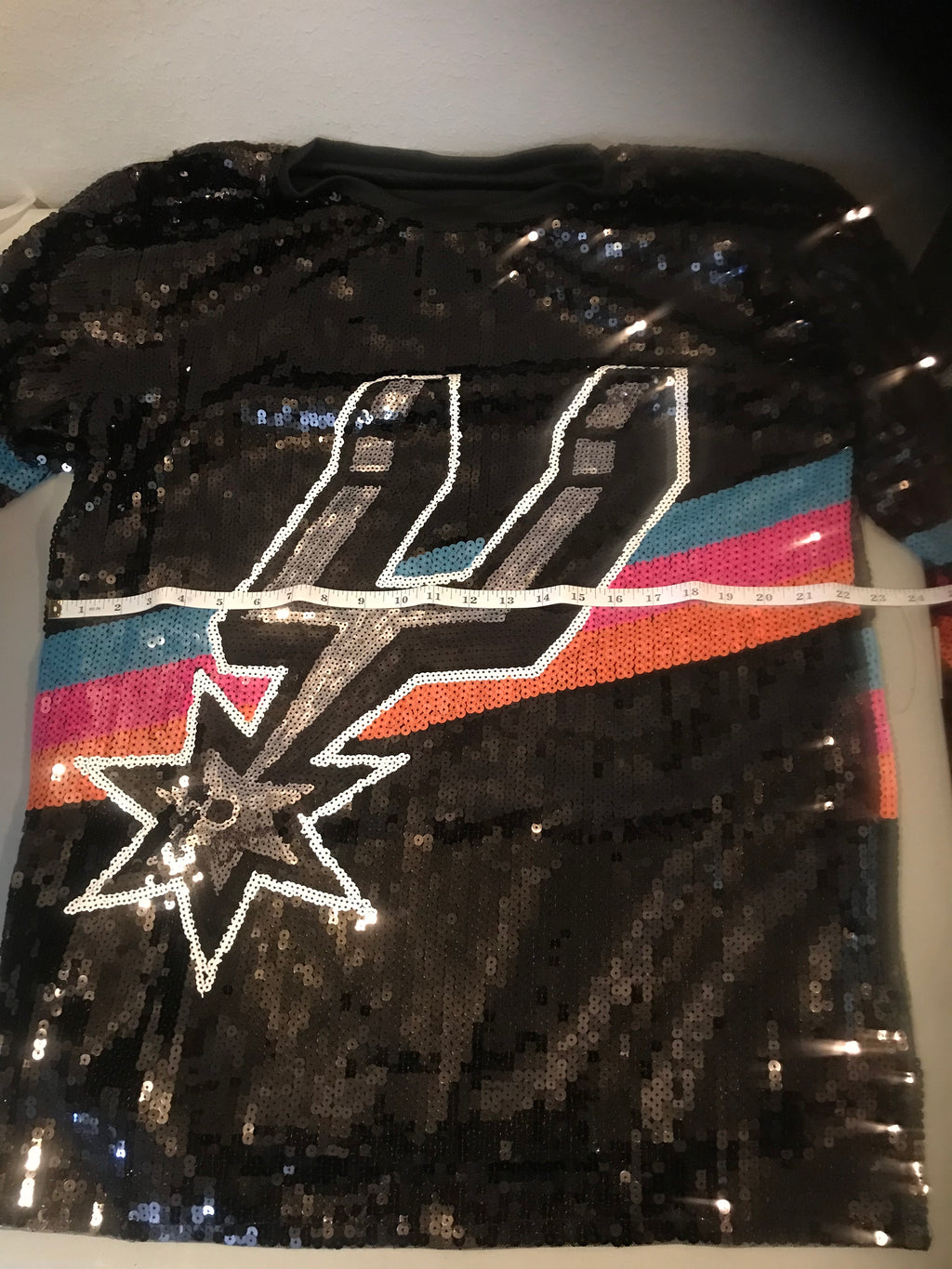 San Antonio Spurs Sequined Black Shirt with Logo image 3