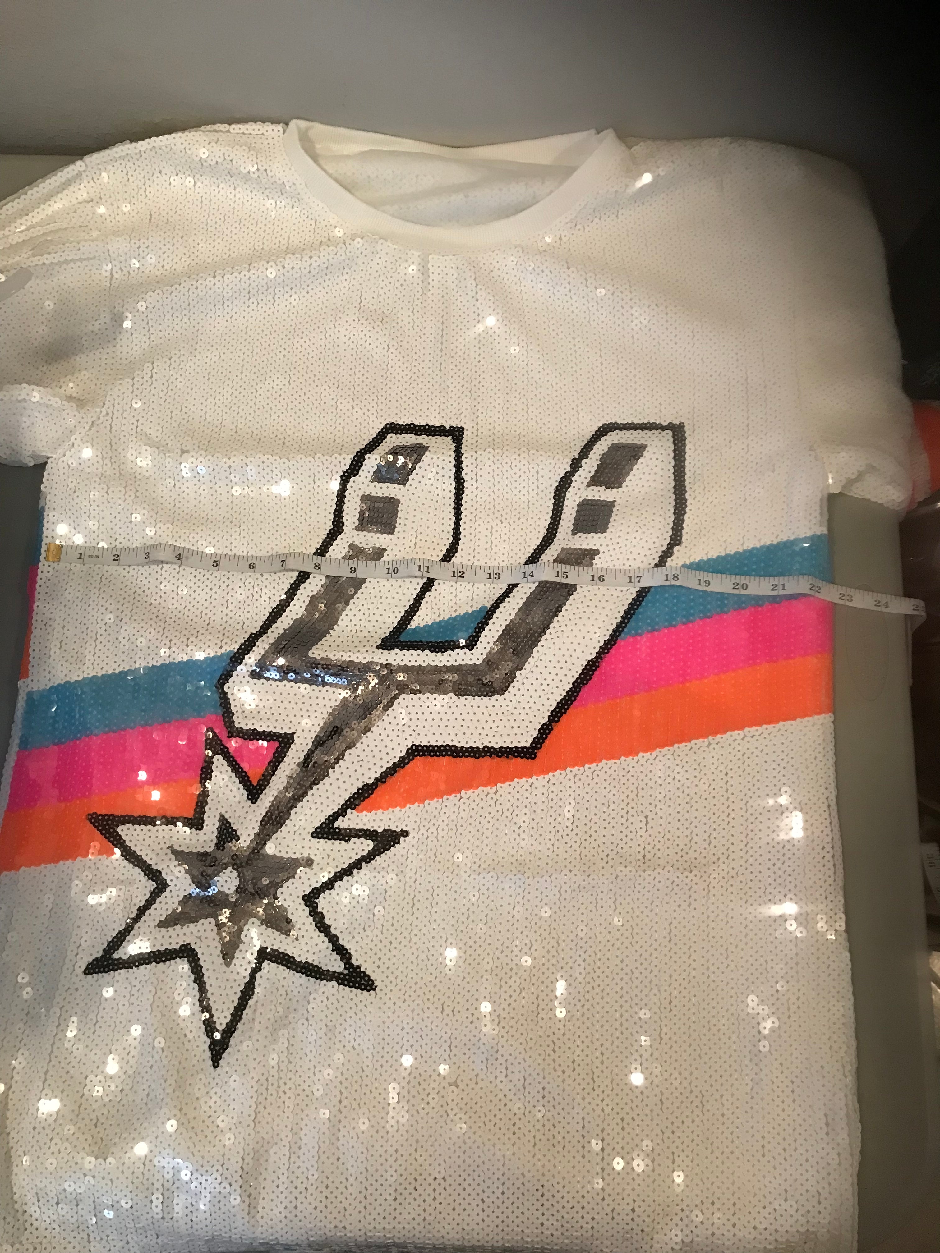 San Antonio Spurs Sequined White Shirt with Logo image 3