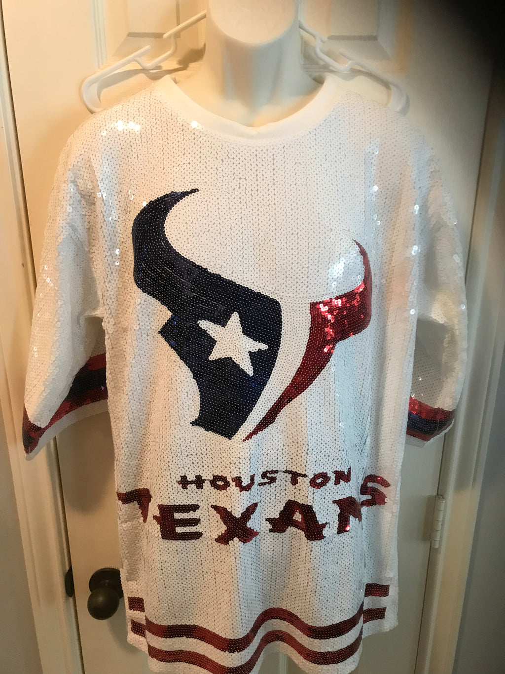 Houston Texans Sequined Liberty White Shirt with Logo image 0