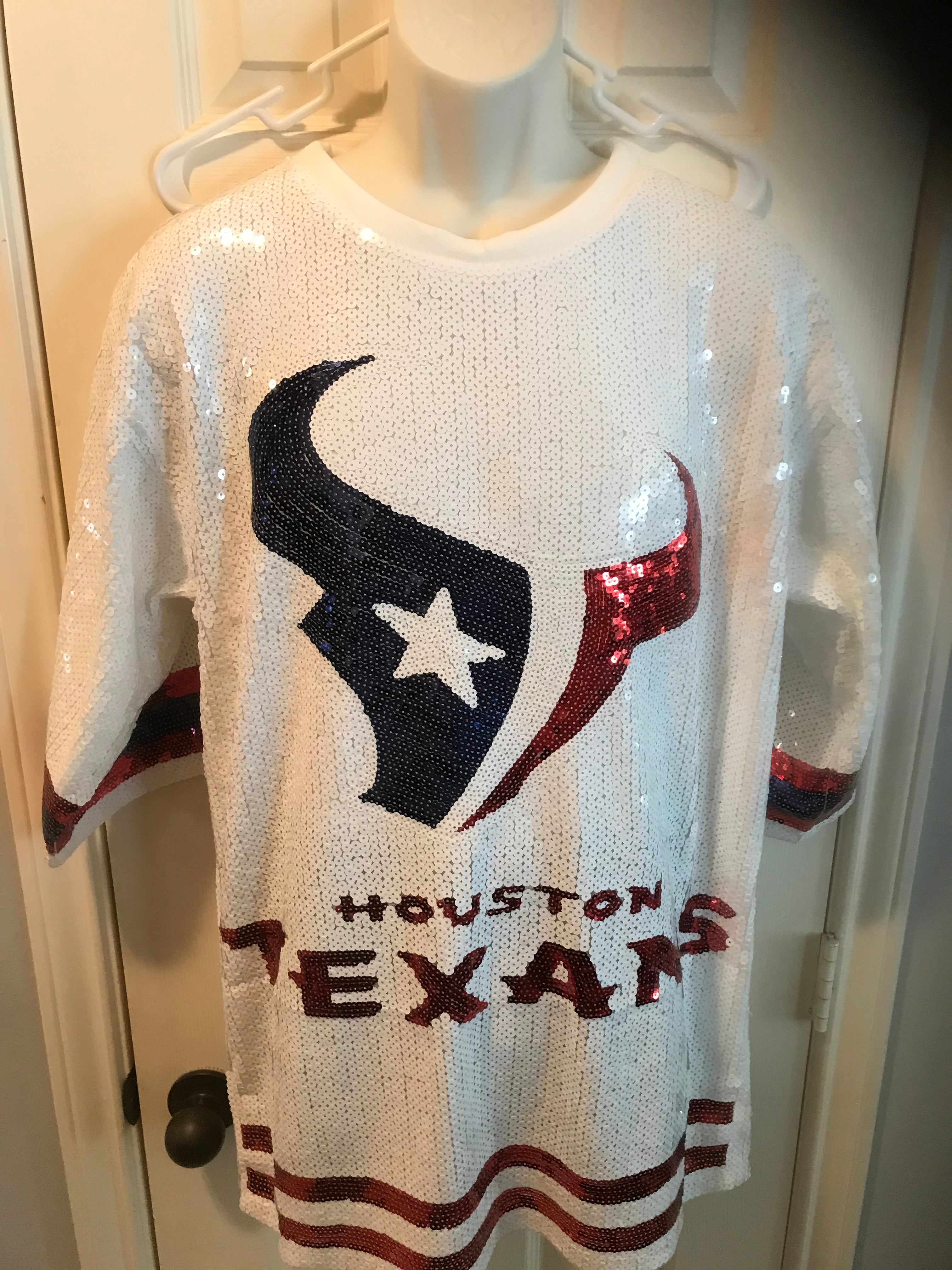 Houston Texans Sequined Liberty White Shirt with Logo image 0