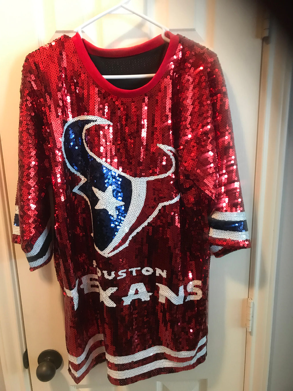 Houston Texans Sequined Battle Red Shirt with Logo image 1