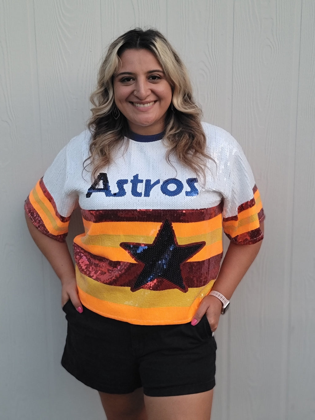 Houston Astros Sequined Rainbow Shirt image 3